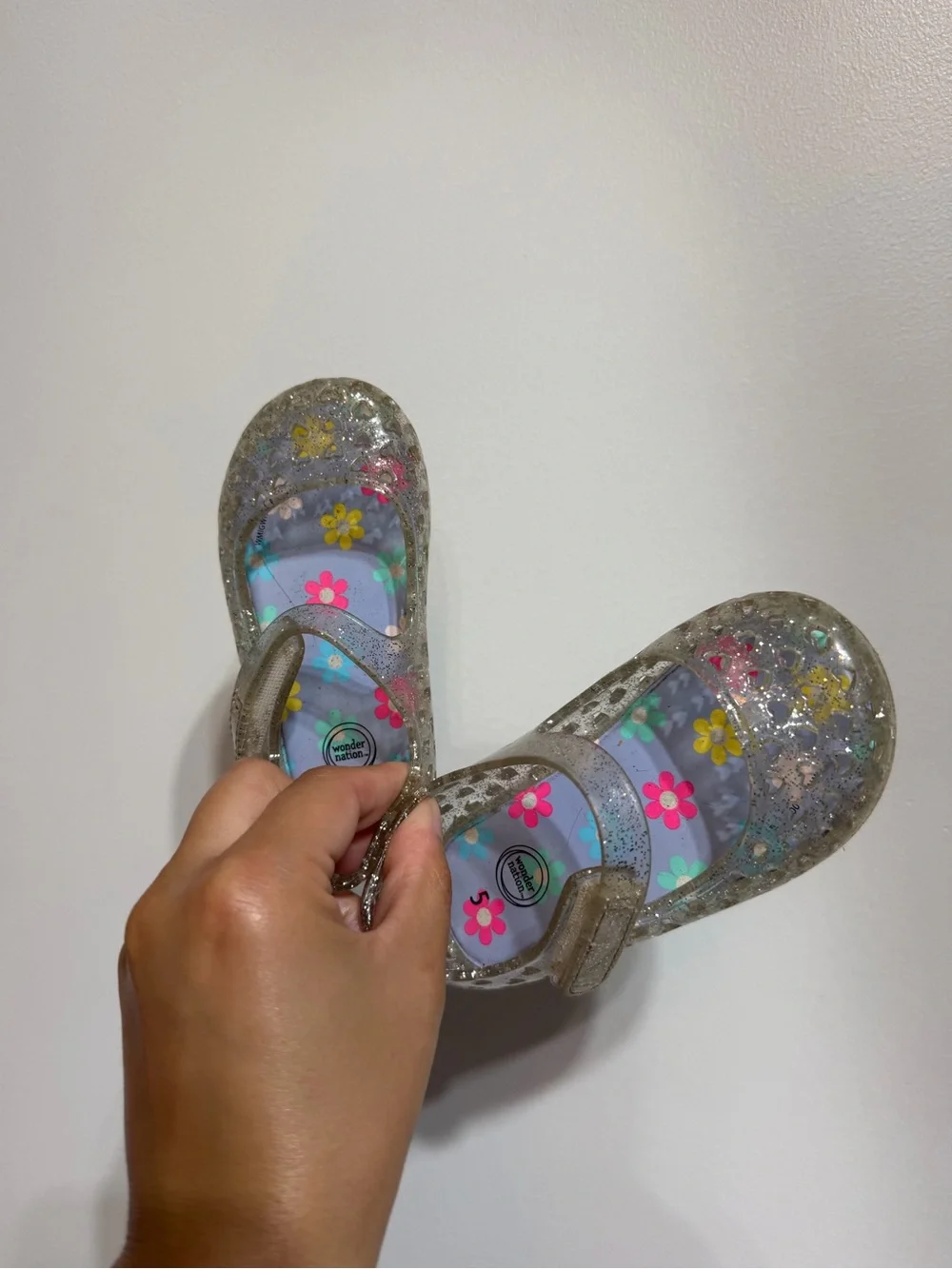 Wonder Nation Glitter Jelly Mary Jane Toddler Shoes - Size 5
